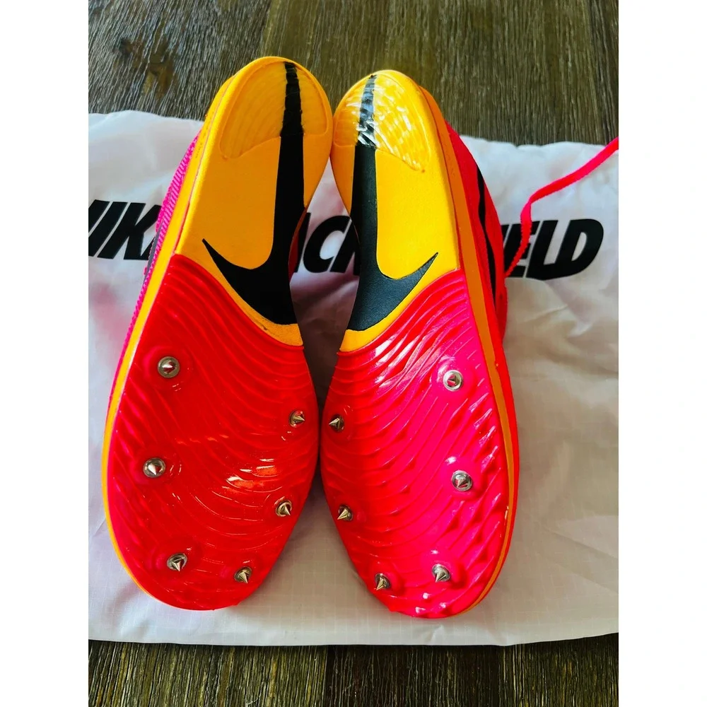 NIB Nike ZoomX Dragonfly Hyper Pink Laser Orange Track Spikes CV0400-600 M6.5 W8